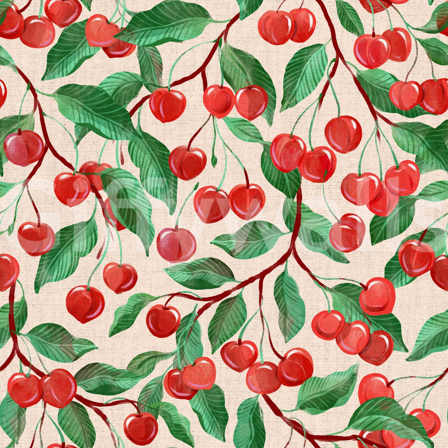 Painterly Cherries Wallpaper⁠