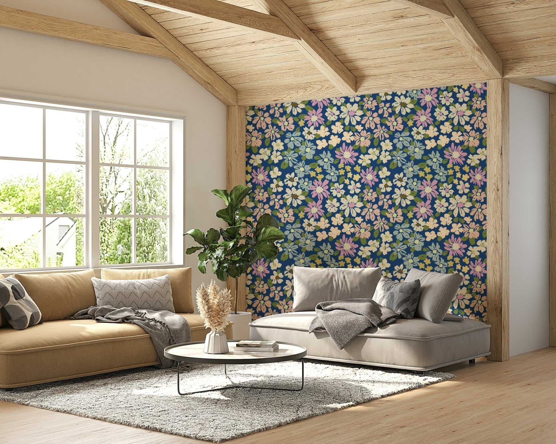 Painterly floral pattern.

