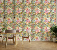 Spring Painterly Florals mural.