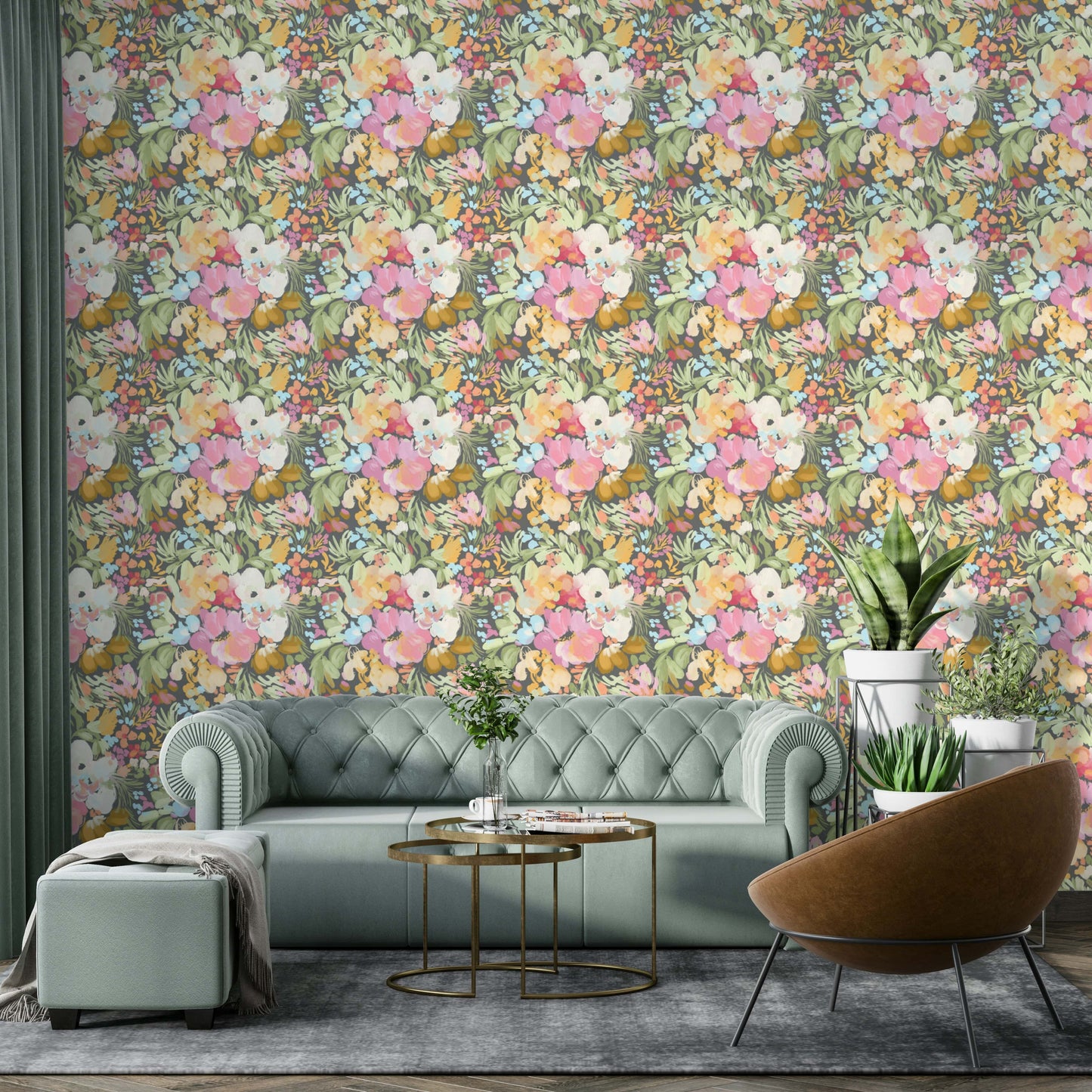 Spring Painterly Florals painting wallpaper.

