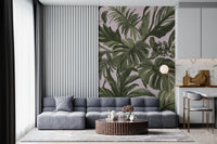 Painterly Palms Blush Tropical Foliage Wall Mural