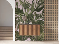 Painterly Palms Blush Tropical Foliage Wall Mural