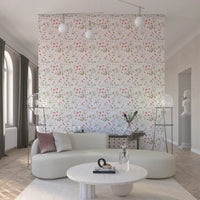 Decorative floral wallpaper with gentle painterly brushstroke effects