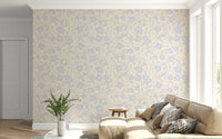 Delicate lavender blooms Pale Petals peel stick wallpaper mural