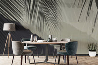 Artistic palm leaf shadow wallpaper for refined interiors.
