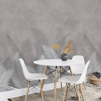 Gray and palm leaves wallpaper for walls