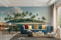 Palm Paradise Wall Mural applied to a hallway feature wall.
