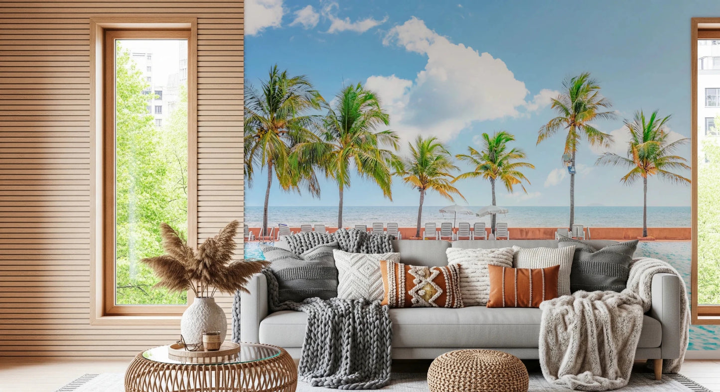 Palm Pool Escape Wall Mural