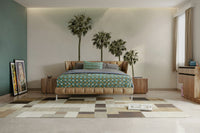 Palm Trees at the Beach Vintage Wall Mural with sunset hues

