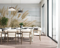 Drift pampas wall mural suits a quiet dining area with muted tones