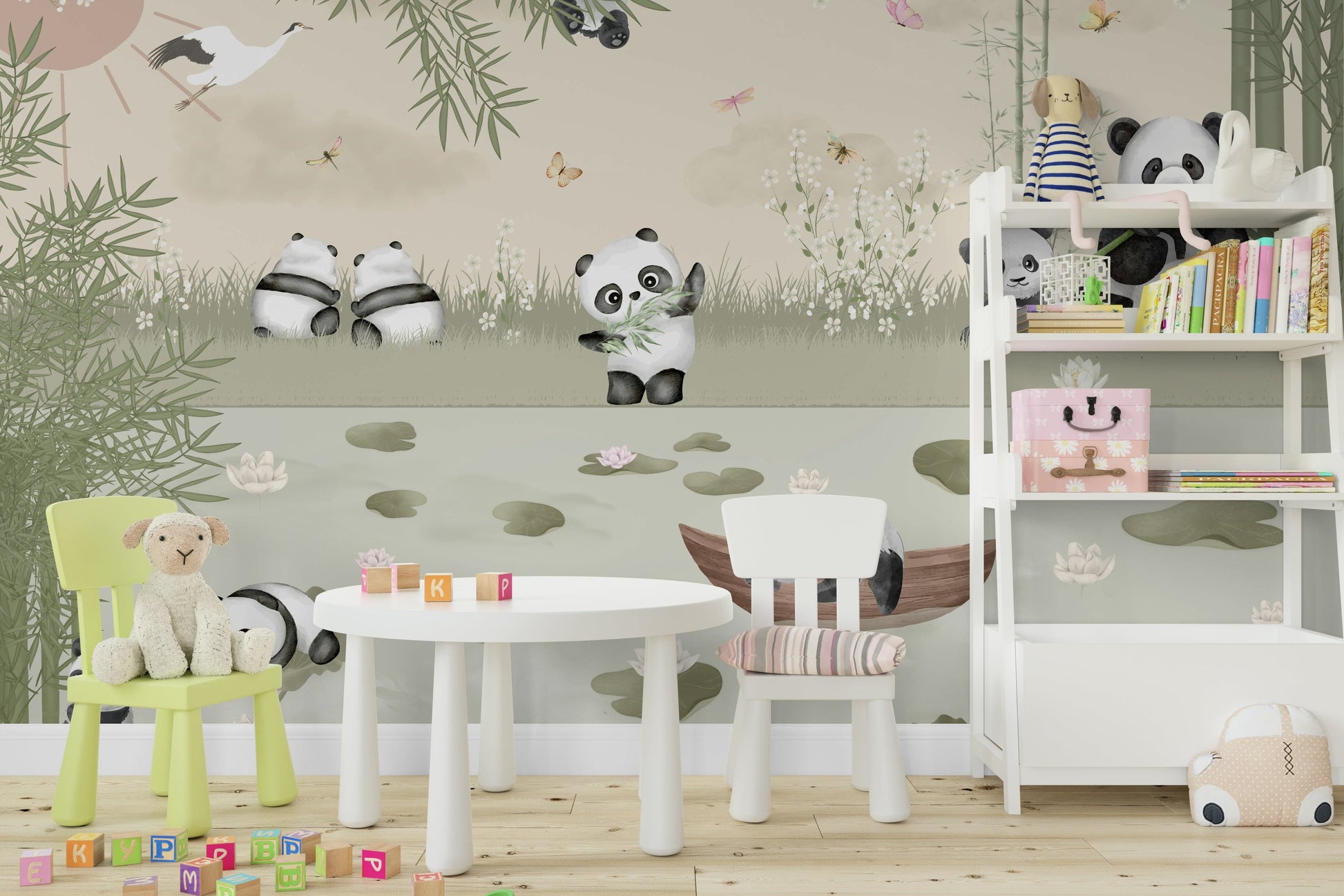 The image is suitable for a kids room or a playroom.

