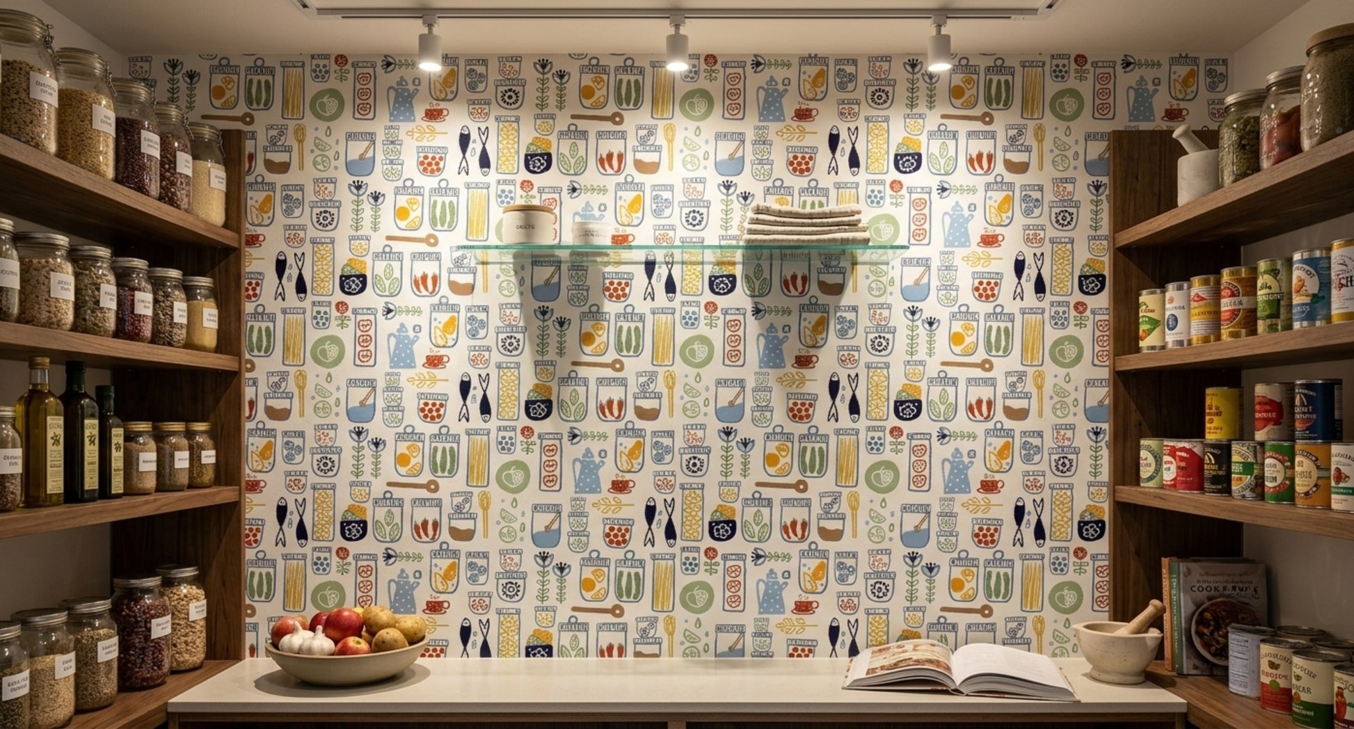 Pantry Shelves Wallpaper for pantry