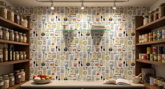 Pantry Shelves Wallpaper for pantry