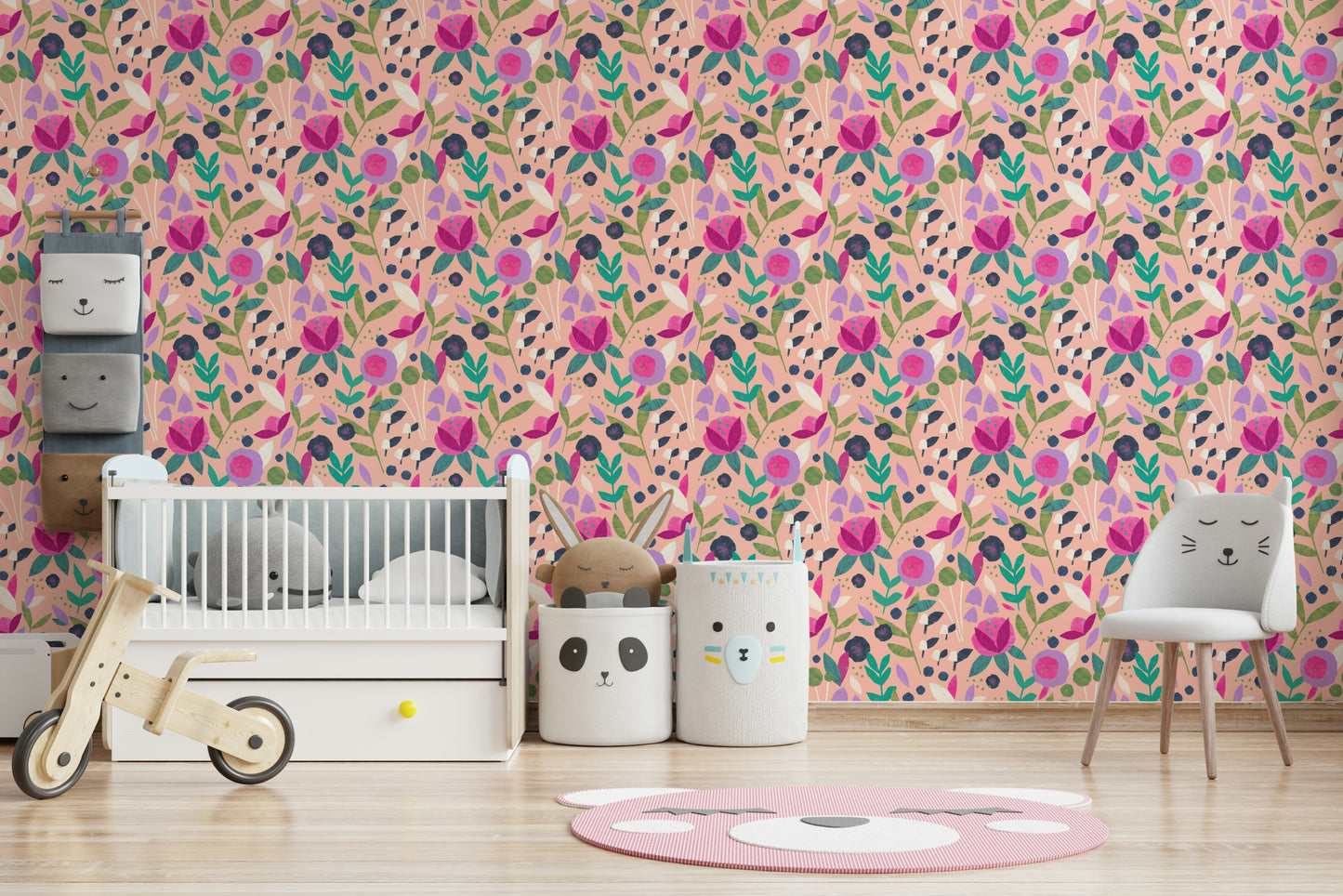 White paper flower wall mural for chic interiors

