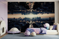 Surreal architecture Parallel Universe peel and stick wallpaper.