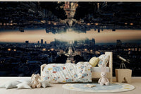 Midnight urban reflection Parallel Universe wallpaper mural.