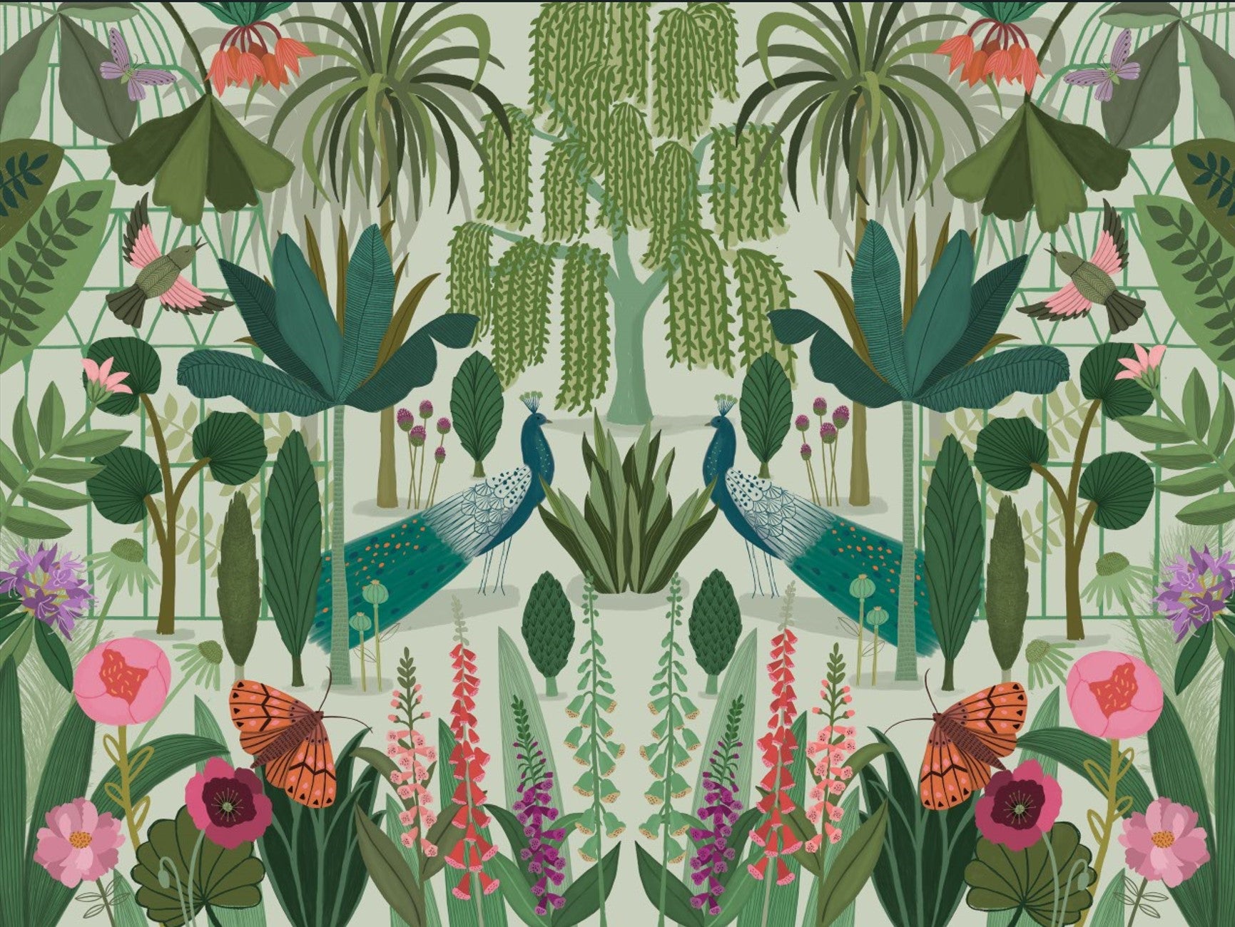 Parc Parisian Wall Mural in a bright, open-plan living space.