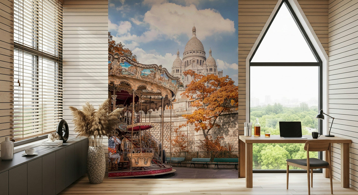 Sacre-Coeur Carousel Wall Mural