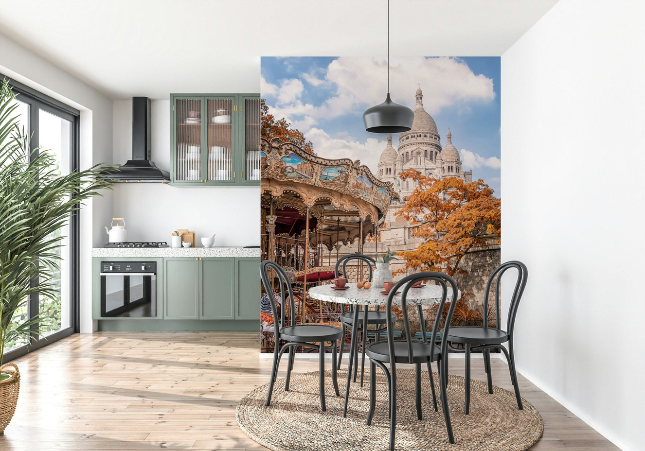 Sacre-Coeur Carousel Wall Mural