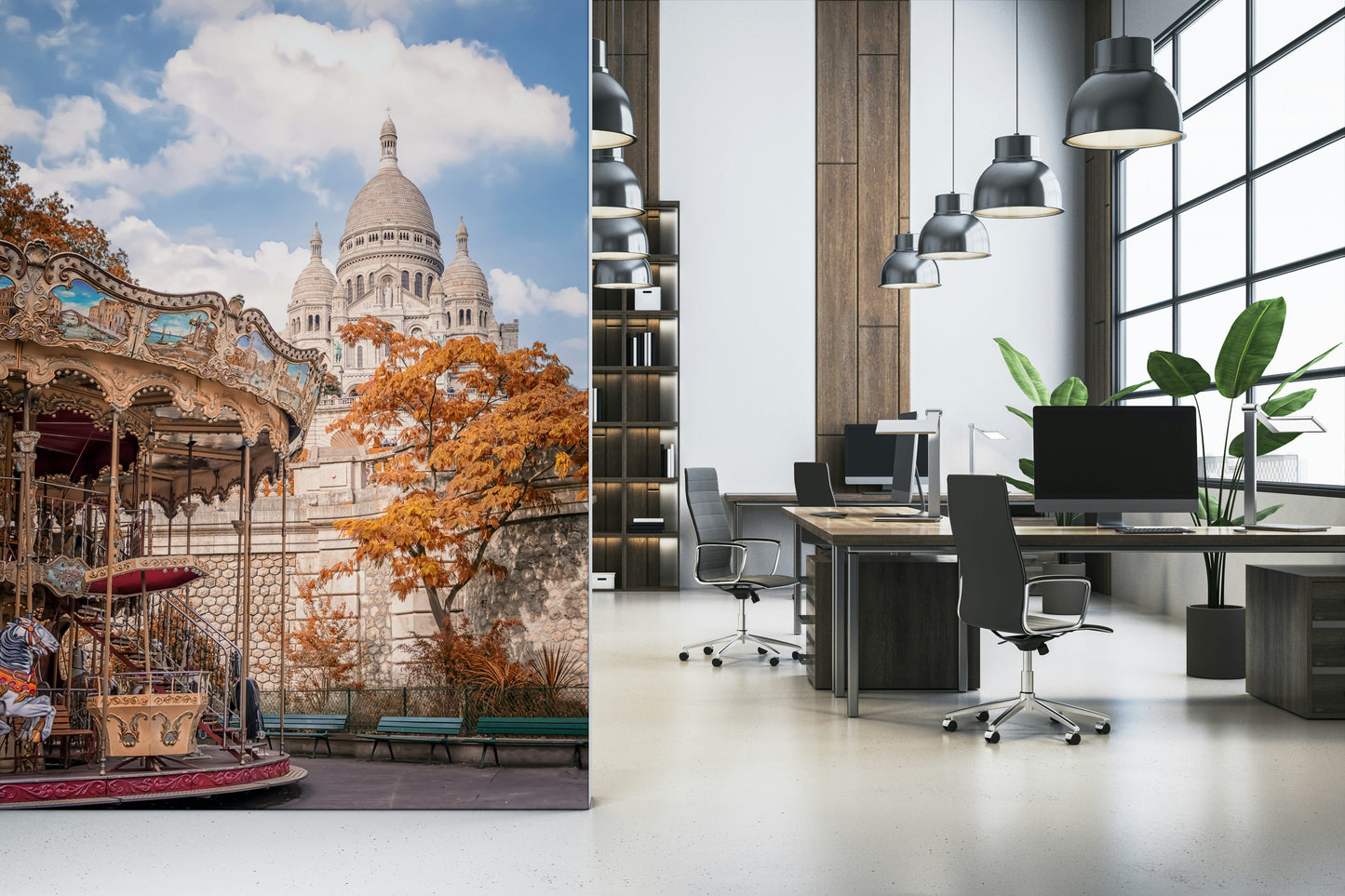 Sacre-Coeur Carousel Wall Mural