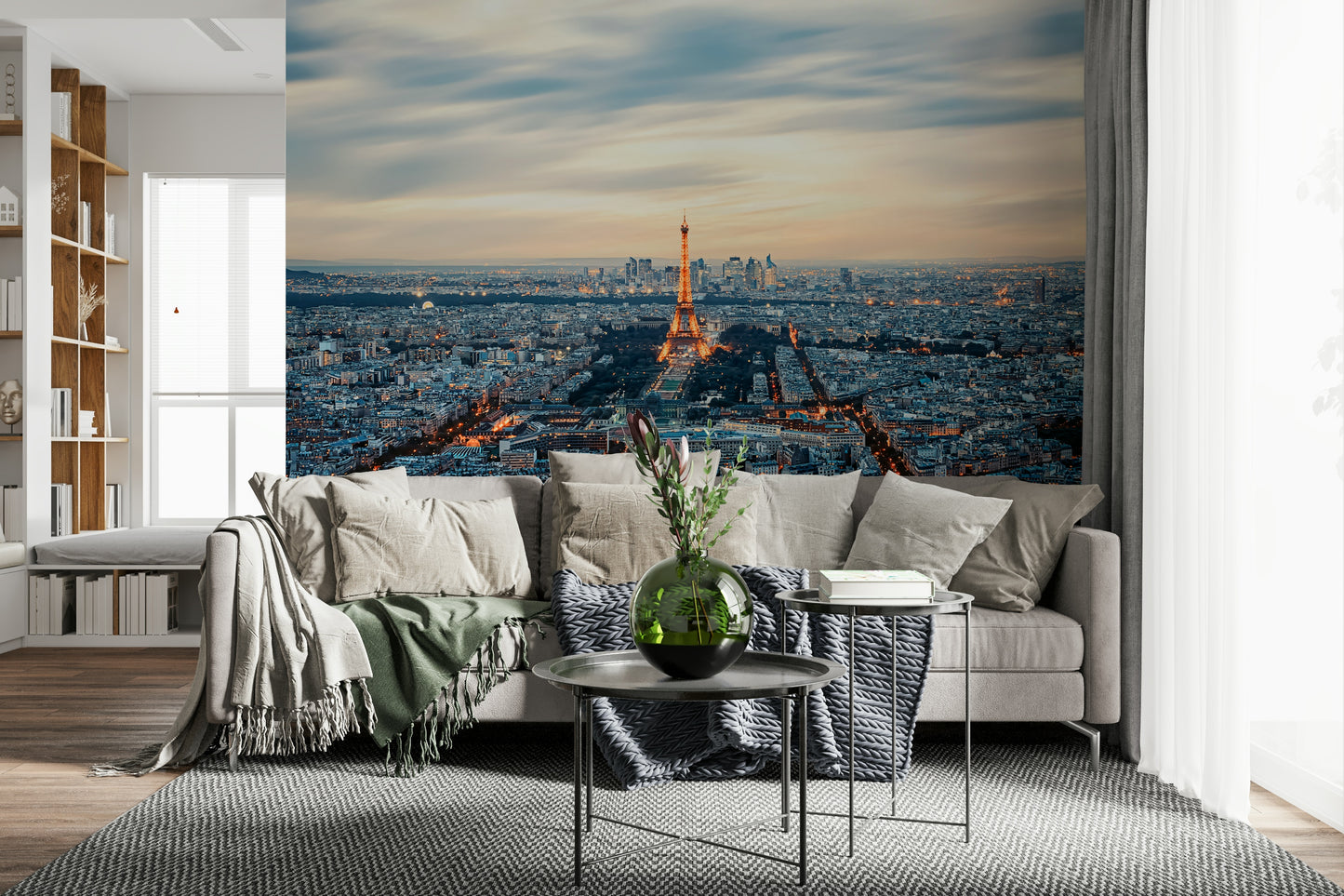 City of Lights Wall Mural for a basement studio.