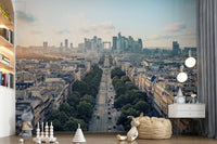 Dramatic skyscraper scenery Color Block Eclipse peel and stick.