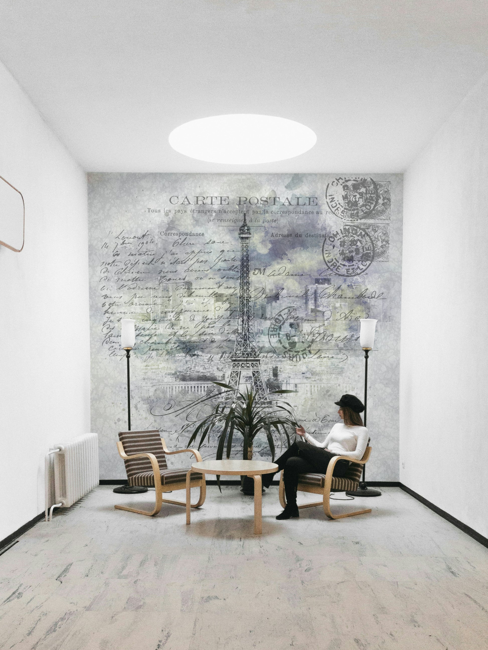 Wall mural of Paris from above with scenic depth

