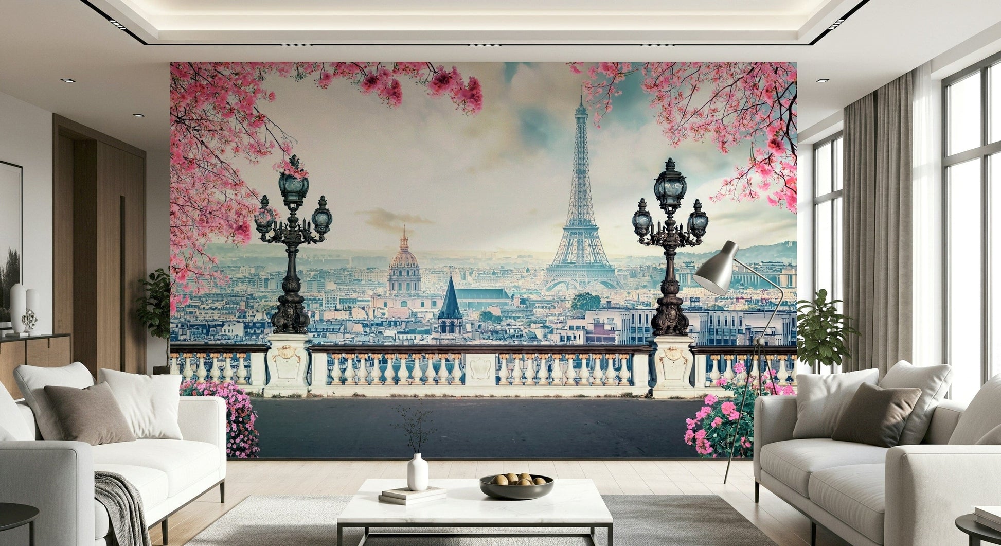 Artistic Spring in Paris wallpaper for walls French landscape.
