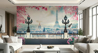 Artistic Spring in Paris wallpaper for walls French landscape.