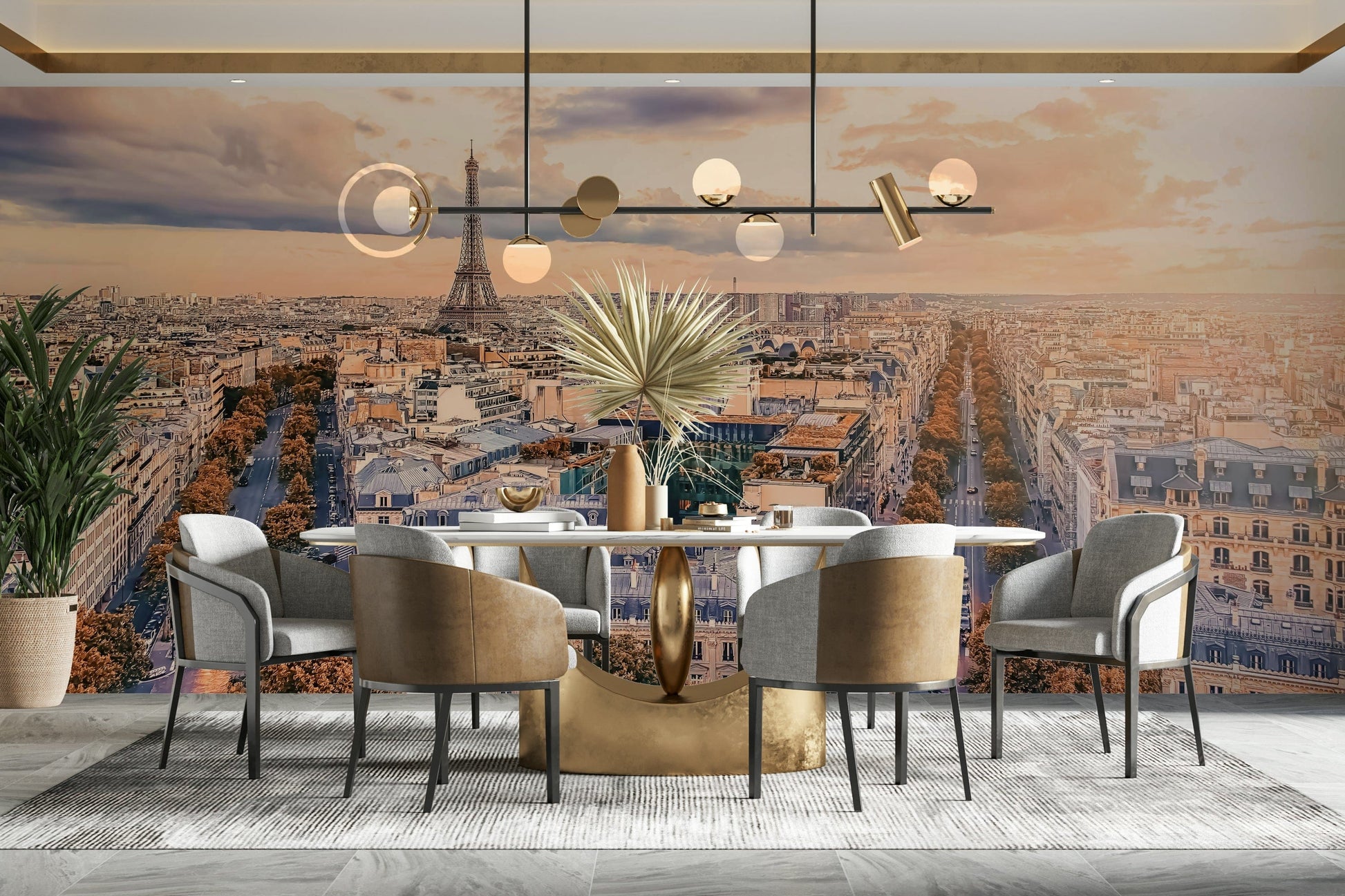 A serene city view wall mural for your decor.

