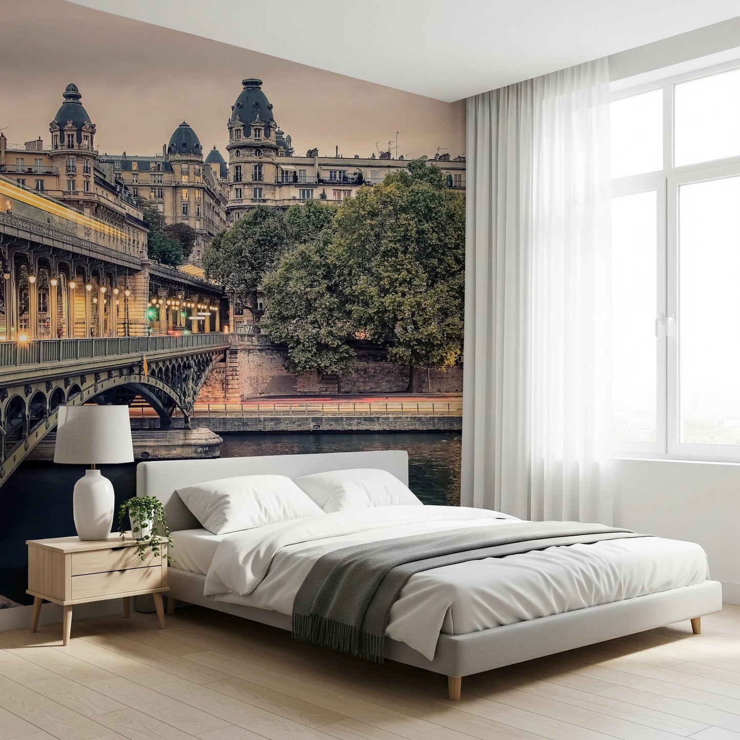 Parisian Bridge Lights Wall Mural