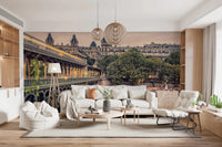 Parisian Bridge Lights Wall Mural