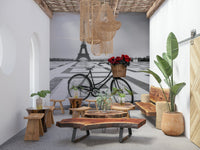 Silent morning atmosphere Parisian Love Story wallpaper displaying tourist spot serenity.