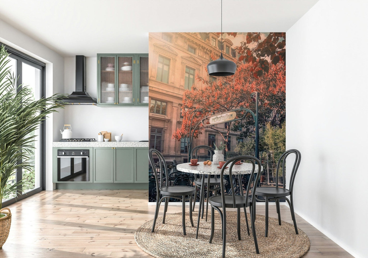 Paris autumn aesthetic, Metro Charm architecture, sophisticated wallpaper.