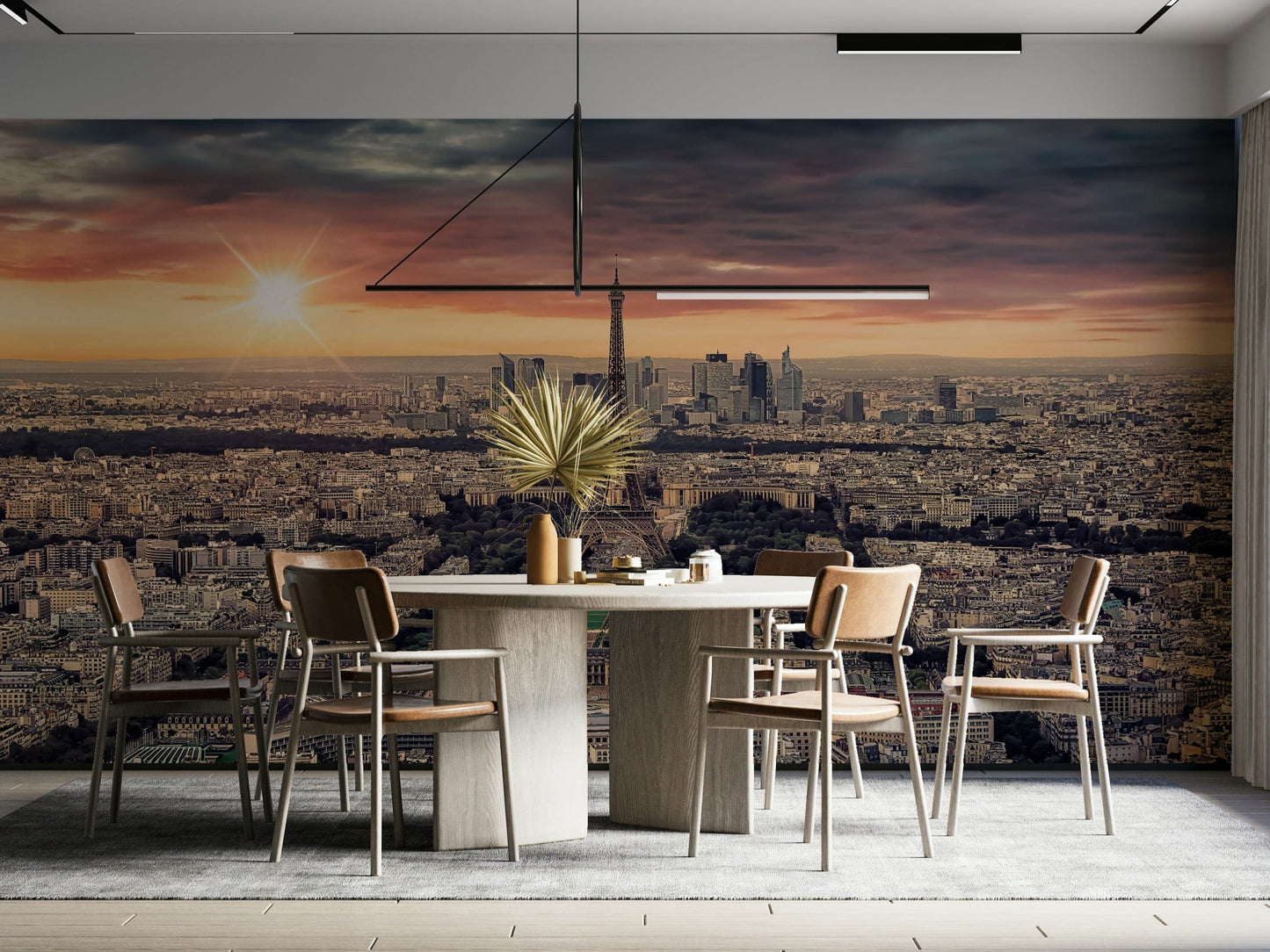 A graceful subtle pattern wall mural in soft, tranquil tones.

