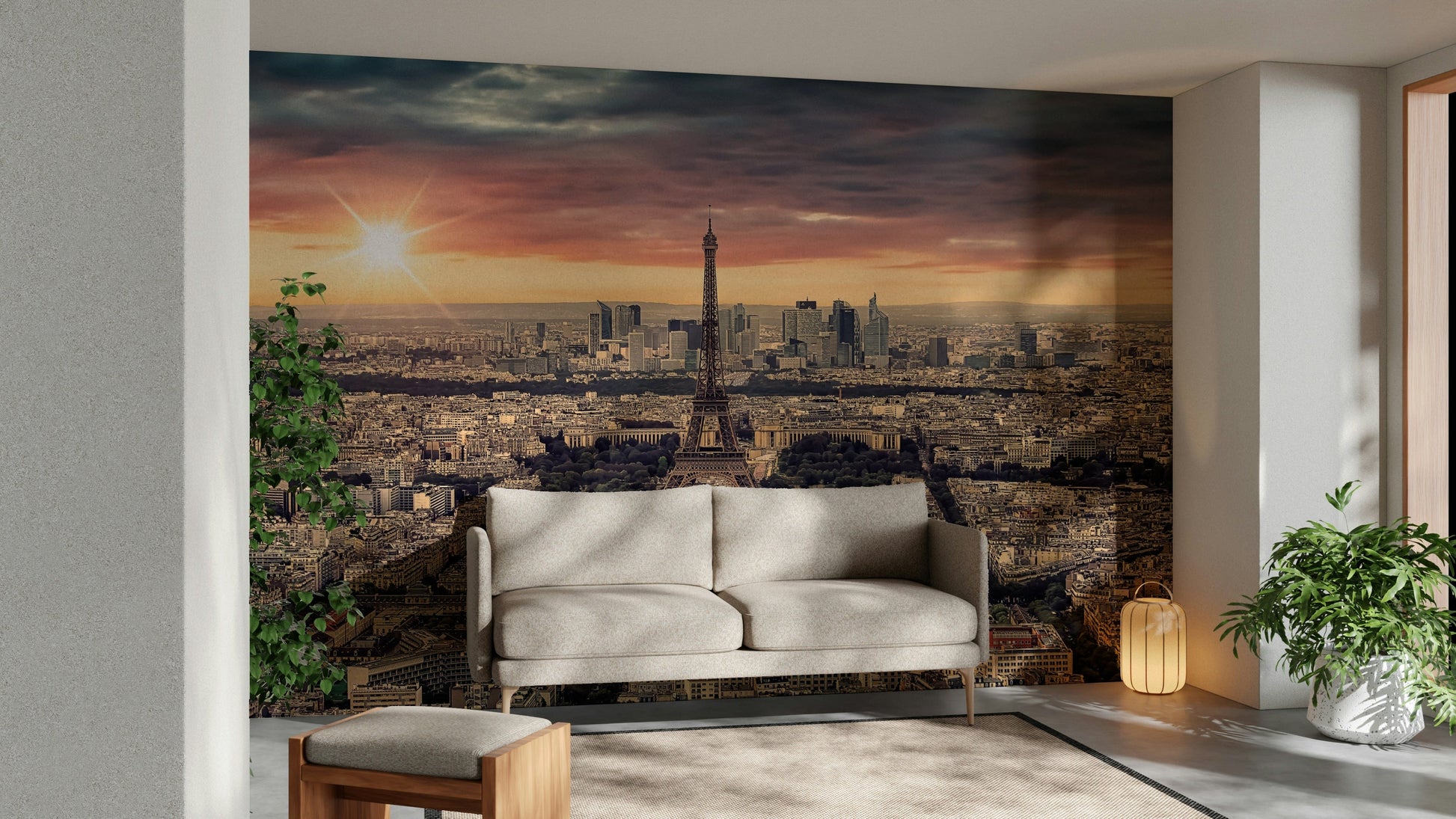 A contemplative French street wallpaper mural for a feature wall.

