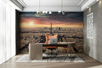 A beautiful Parisian dawn wallpaper mural for a modern home.

