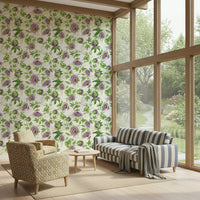 Floral vine Passionflower Dream wallpaper exotic garden view.