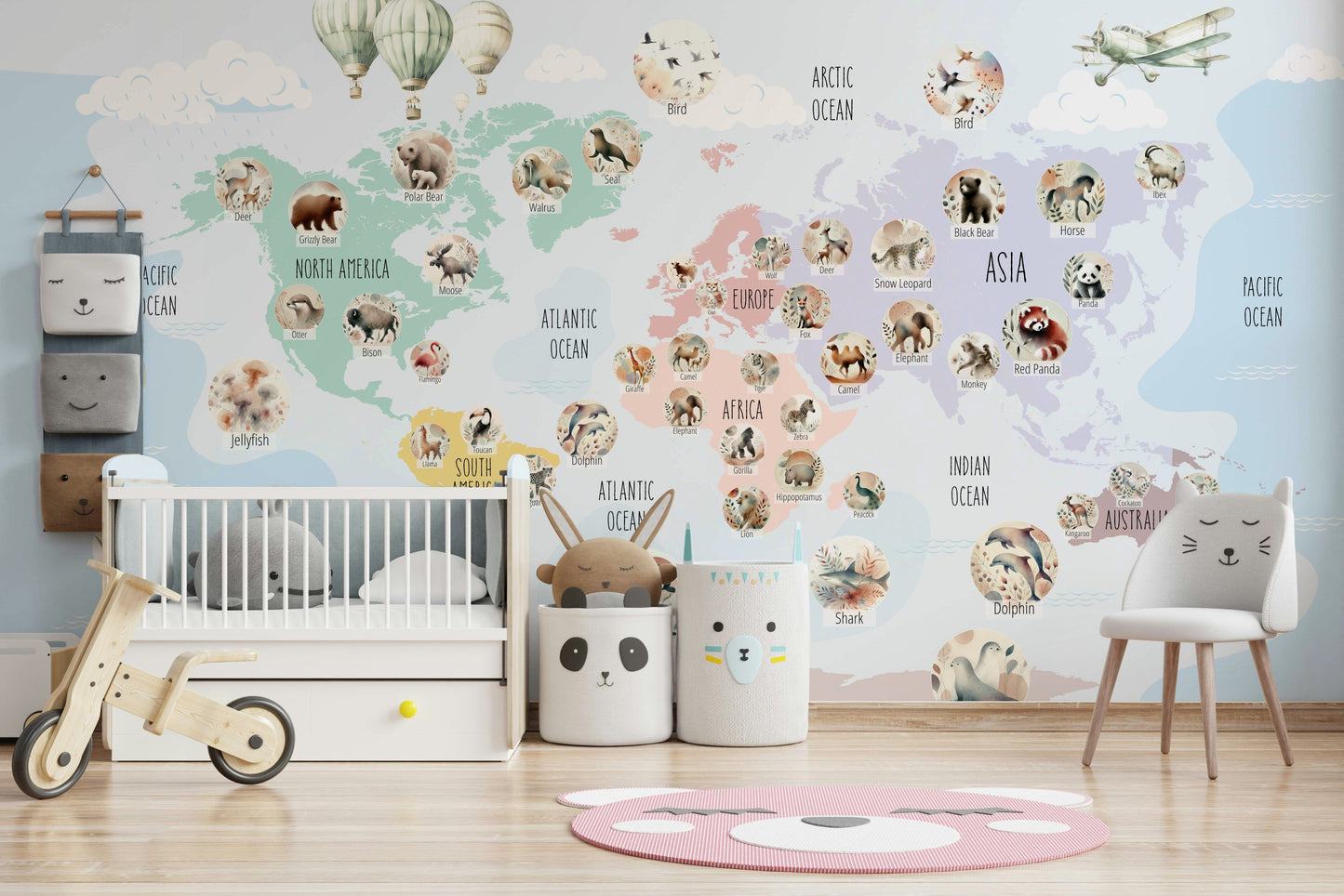 Pastel Wildlife elegant wallpaper for walls