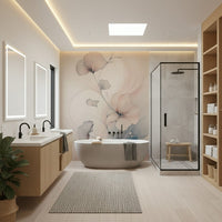 Pastel Blossom Daydream wall mural featuring soft watercolor flowers in airy, romantic tones.