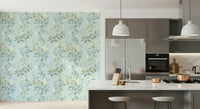 Light Botanical Wallpaper – Serene pastel botanical design with subtle flowers and leaves for peaceful interiors.