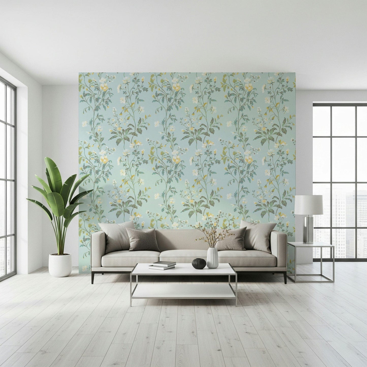 Floral Pastel Wall Décor – Dreamy pastel-colored leaves and blooms for a gentle, stylish feature wall.