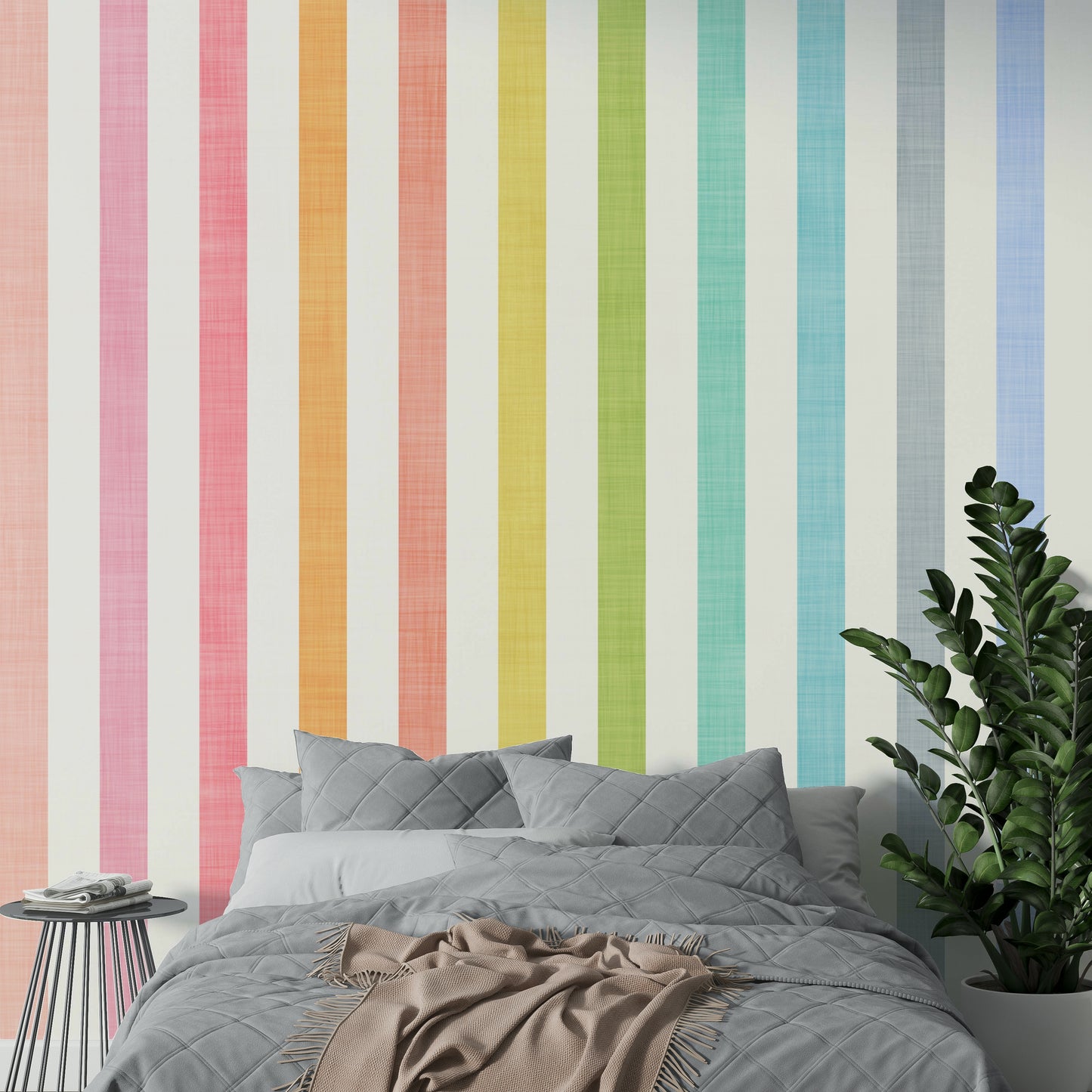 Pastel Breeze Vertical Stripes Wallpaper