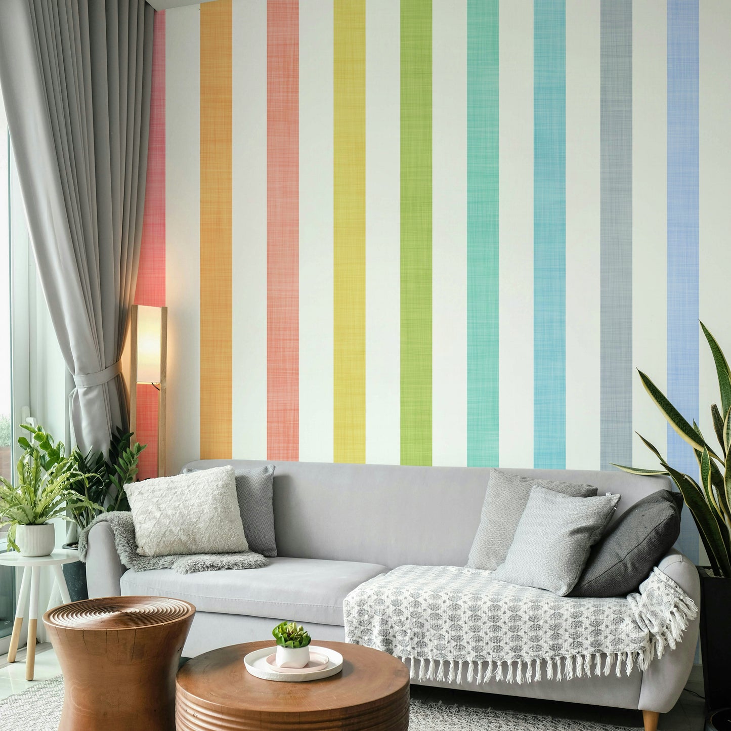Pastel Breeze Vertical Stripes Wallpaper