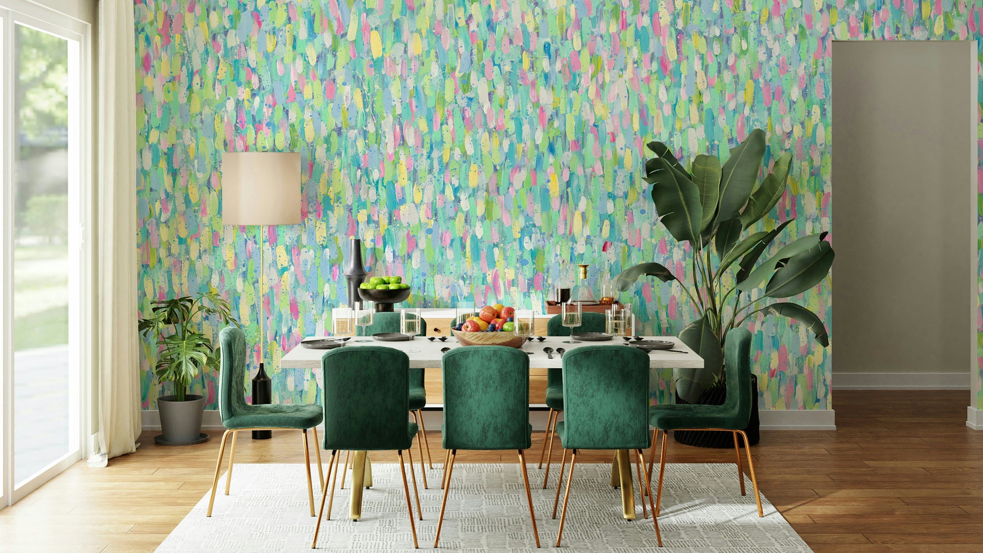 A serene artistic pattern wall mural for your decor.

