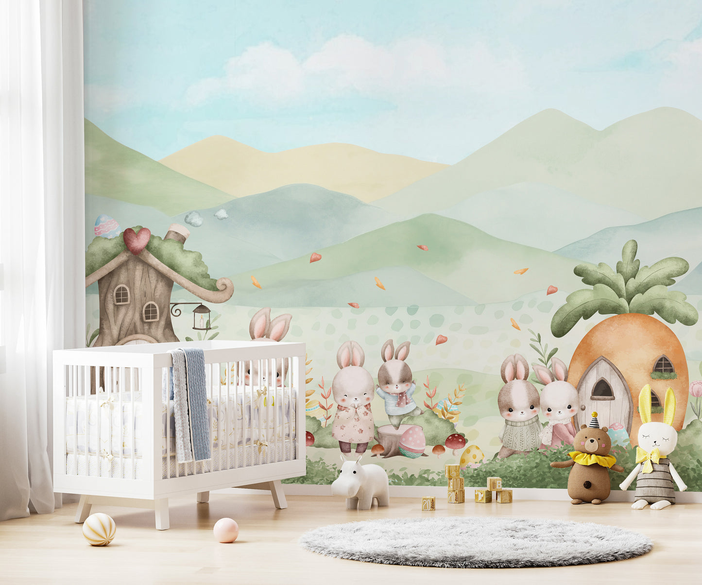Pastel Bunny Easter Mural Wall Mural