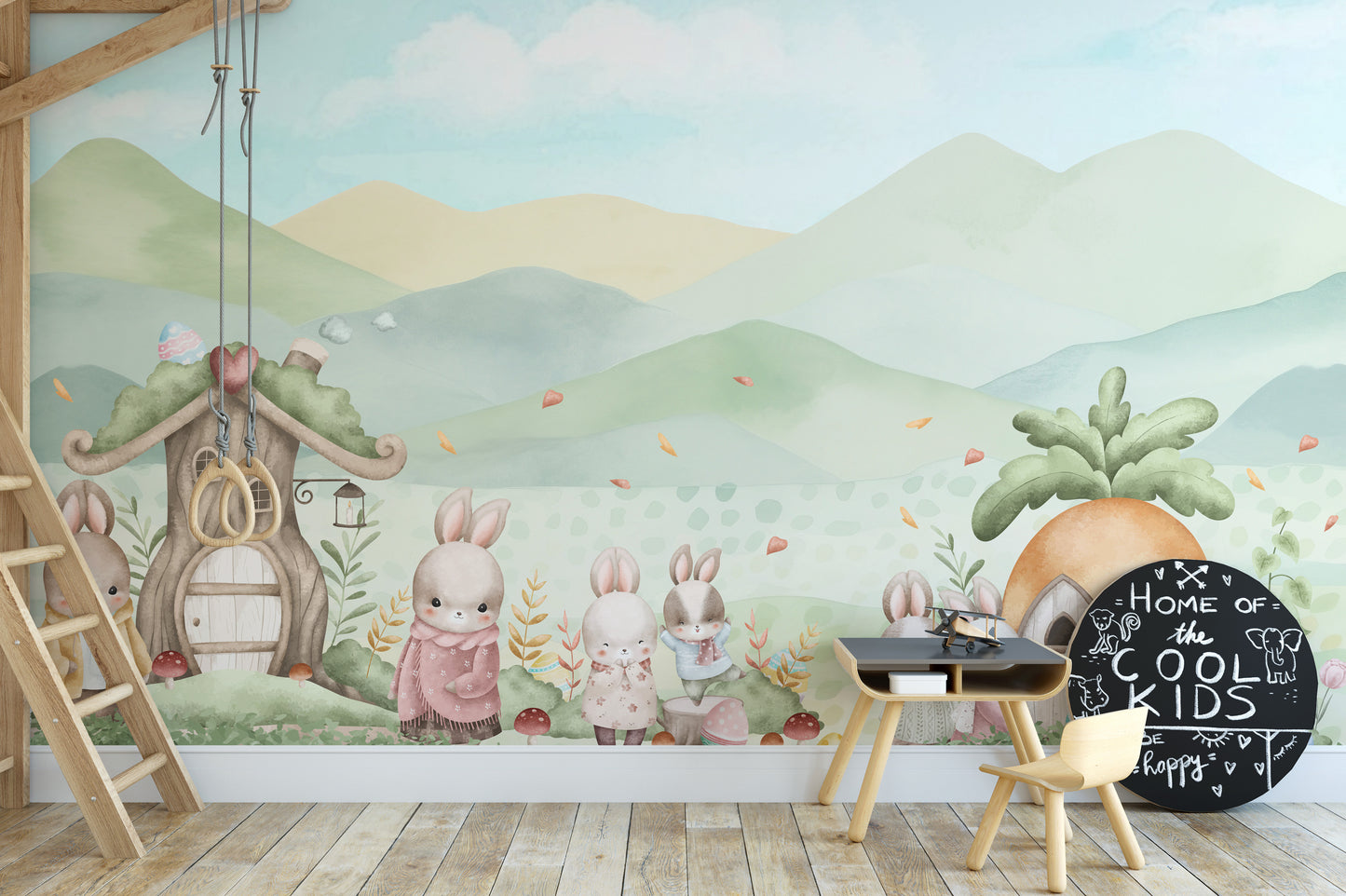 Pastel Bunny Easter Mural Wall Mural