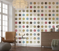 Winter Pastel Dot Delight Wall Mural — soft and cheerful dot design in muted winter colors.