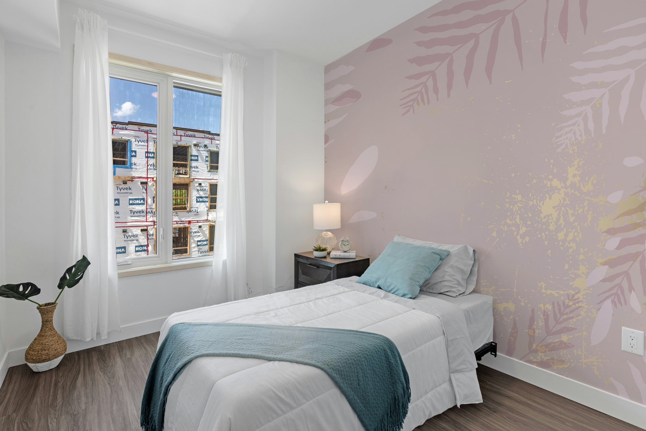 Elegant pastel dusty pink wallpaper with gold accents.