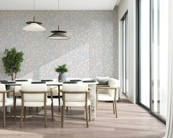 Pastel Floral Serenity wall mural featuring soft pink blossoms.